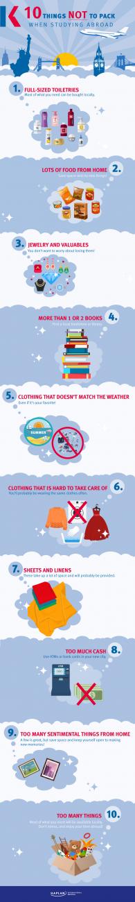 things not to pack infographic